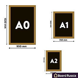 Меловая доска для кафе в классическом стиле 580x800 (мм.)