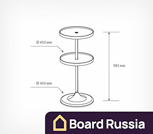 Дисплей UNIBOWL-RX-2, 2 пластиковые полки, Белый 0 (мм.)