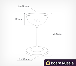 Дисплей UNIBOWL 17 л, Черный 450x752 (мм.)