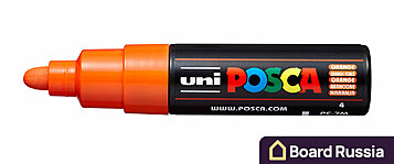 Маркер на водной основе POSCA PC-5M, Оранжевый 4.5-5.5 (мм.)