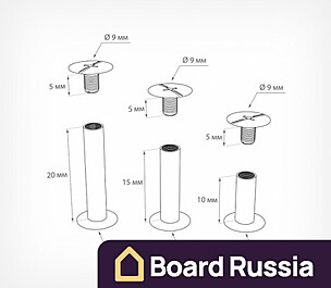 Винт полиграфический металлический BINDING SCREW, Серебряный 10 (мм.)