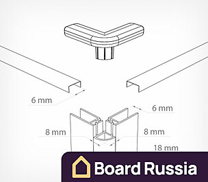 Профиль угловой соединительный пластиковый CORNER, Угловой, Белый 1800 (мм.)