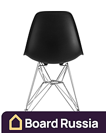 Стул «Eames» с жестким сиденьем (хромированный каркас) (черный) 570x530x810 (мм.)