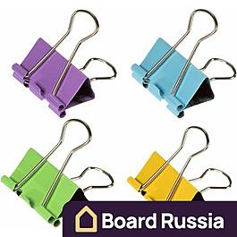 Зажимы для бумаг Attache Bright Colours,цветн, 12шт/уп в карт.коробке 32x32x32 (мм.)