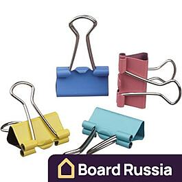 Зажимы для бумаг цветные 12шт/уп Attache, в картонной коробке 25x25x25 (мм.)