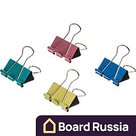 Зажимы для бумаг 12шт/уп Attache Economy, цветные, в карт.коробке 51x51x51 (мм.)