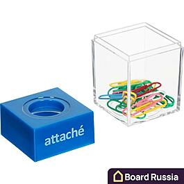 Скрепочница Attache магнитная пластиковая с 20 скрепками 70x42x20 (мм.)