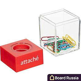 Скрепочница Attache магнитная пластиковая с 20 скрепками 70x42x20 (мм.)