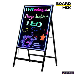 LED штендер односторонний: доска + черная подставка с боковыми ограничителями - купить с доставкой по выгодным ценам в интернет-магазине Board-Russia.ru