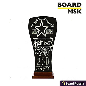 Меловая доска «Пивной бокал» 200х400 мм, на подставке с росписью - купить с доставкой по выгодным ценам в интернет-магазине Board-Russia.ru