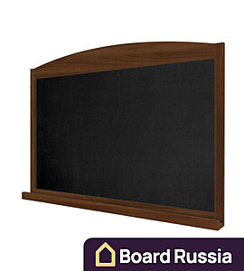 Меловая доска с полкой прямоугольная в раме, с отделением под логотип #2 - купить с доставкой по выгодным ценам в интернет-магазине Board-Russia.ru