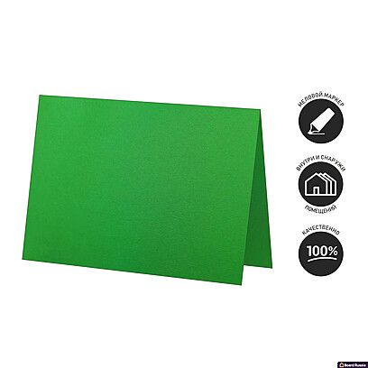 Меловой ценник "Домиком" зеленого цвета A6 (100x150 мм)  