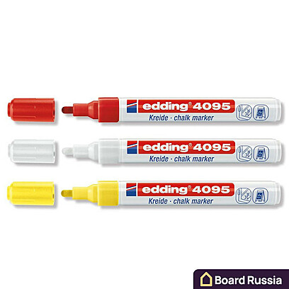 Набор меловых маркеров Edding 4090, цвета "Красный", "Белый", "Жёлтый"