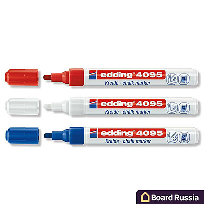 Набор меловых маркеров Edding 4090, цвета "Красный", "Белый", "Синий"