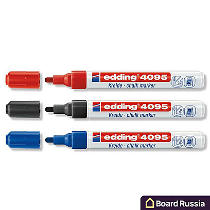 Набор меловых маркеров Edding 4090, цвета "Красный", "Чёрный", "Синий"