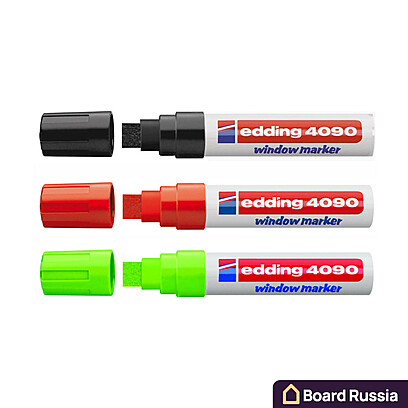 Набор меловых маркеров Edding 4090, цвета "Чёрный", "Красный", "Салатовый"