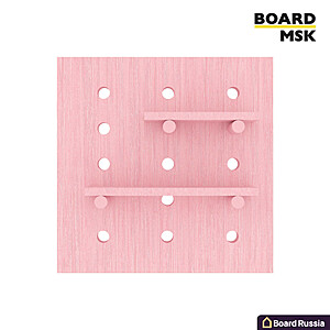Полка настенная деревянная квадратная, цвета "Розовый" - купить с доставкой по выгодным ценам в интернет-магазине Board-Russia.ru