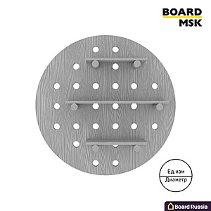 Полка настенная деревянная круглая, цвета "Серый" - купить с доставкой по выгодным ценам в интернет-магазине Board-Russia.ru