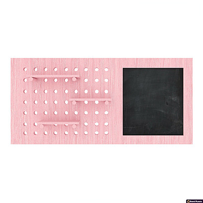 Полка настенная комбинированная с меловой поверхностью, цвета "Розовый" 400x800 (мм.)