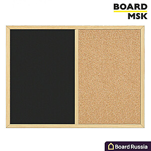 Пробковая доска + меловая доска в деревянной рамке цвета "Сосна" - купить с доставкой по выгодным ценам в интернет-магазине Board-Russia.ru