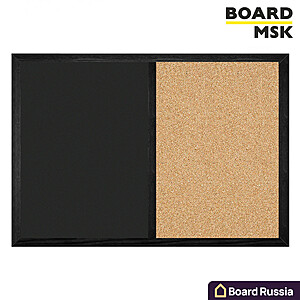 Пробковая доска + меловая доска в деревянной рамке цвета "Черный" - купить с доставкой по выгодным ценам в интернет-магазине Board-Russia.ru