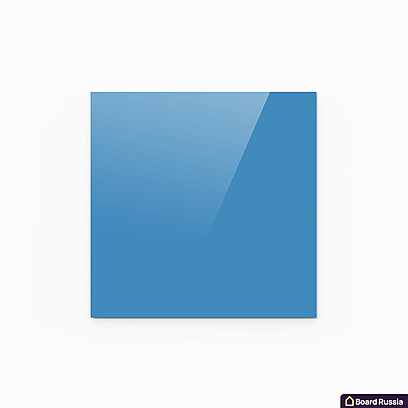 Стеклянная магнитная доска квадратная, цвета "Синий", классическая