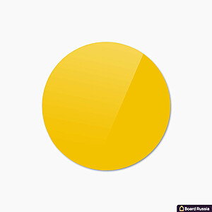 Стеклянная магнитная доска круглая, цвета "Желтый", классическая - купить с доставкой по выгодным ценам в интернет-магазине Board-Russia.ru