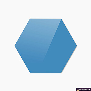 Стеклянная магнитная доска шестиугольная, цвета "Синий", классическая - купить с доставкой по выгодным ценам в интернет-магазине Board-Russia.ru