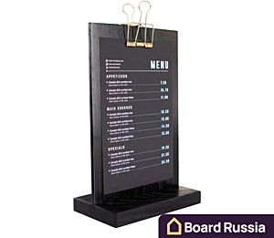 Тейбл-тент меловой вертикальный двухсторонний, на деревянной подставке с зажимом, "Универсальный" - купить с доставкой по выгодным ценам в интернет-магазине Board-Russia.ru