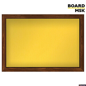 Текстильная доска желтая в раме цвета "Дуб", классическая - купить с доставкой по выгодным ценам в интернет-магазине Board-Russia.ru
