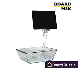 Ценникодержатель на край посуды, прозрачный, длинная ножка - купить с доставкой по выгодным ценам в интернет-магазине Board-Russia.ru