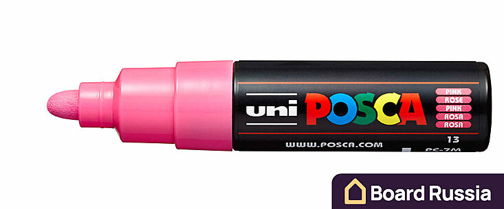 Маркер на водной основе POSCA PC-5M, розовый 4.5-5.5 (мм.)