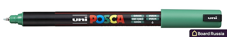 Маркер на водной основе POSCA PC-5M, зеленый 0.7 (мм.)