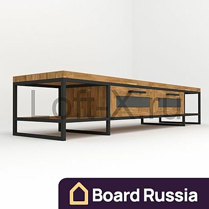 Медиа консоль в стиле лофт "Nasyr Low" 500x2000x50 (мм.)