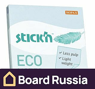 Cамоклеящийся блок Stick`n ECO 21747,100л пастель голубой 76x76x5 (мм.)