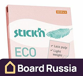 Cамоклеящийся блок Stick`n ECO 21746, 100л пастель розовый 76x76x5 (мм.)