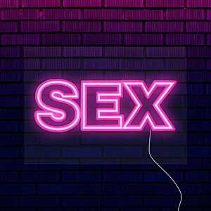 Неоновая вывеска для дома "SEX" розового цвета Под заказ  Белый