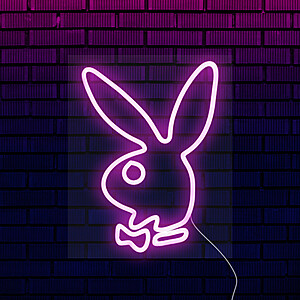 Неоновая вывеска для дома "Playboy" розового цвета Под заказ  Белый