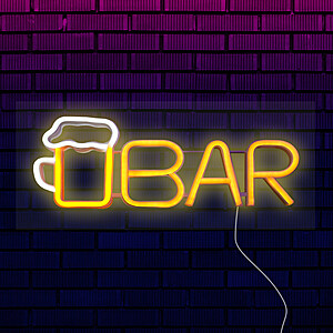 Неоновая вывеска для бара "Beer Bar", классическая Под заказ  Белый