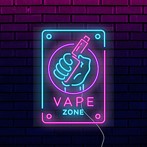 Неоновая вывеска для табачного магазина "Vape", классическая Под заказ  Белый