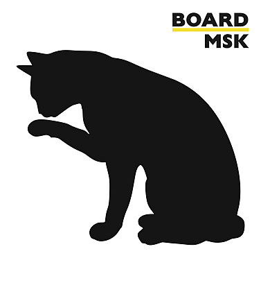 Фигурная меловая доска "Кошка" 340x400 мм. Транспортный чёрный