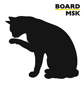 Фигурная меловая доска "Кошка" 680x800 мм. Транспортный чёрный