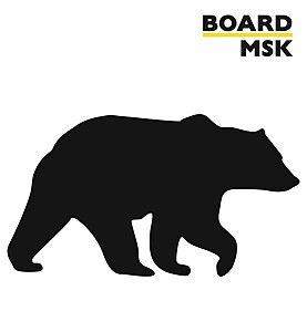 Фигурная меловая доска "Медведь" 550x1000 мм. Транспортный чёрный