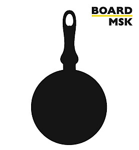 Фигурная меловая доска "Сковородка-1" 800x450 мм. Транспортный чёрный