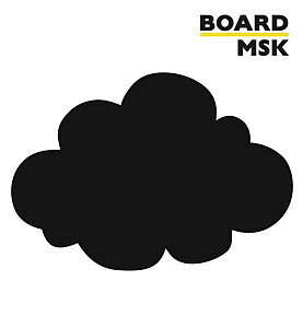 Фигурная меловая доска "Облако" 560x800 мм. Транспортный чёрный