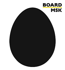 Фигурная меловая доска "Яйцо" 800x620 мм. Транспортный чёрный