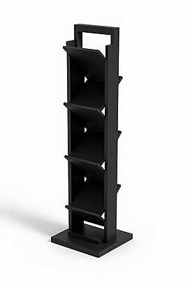 Буклетница деревянная фигурная, форма "Z" 2000x500x400 мм. Транспортный чёрный