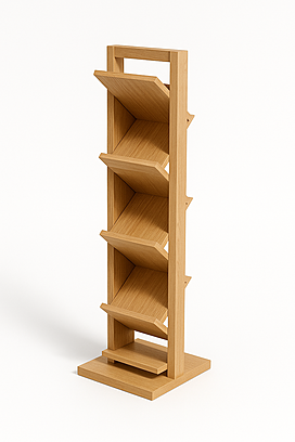 Буклетница деревянная фигурная, форма "Z" 2000x500x400 мм. Бежево-коричневый