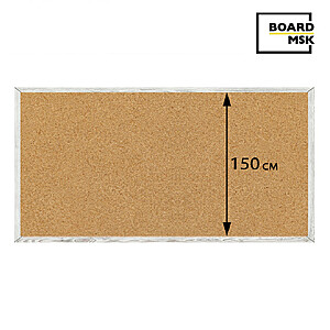 Пробковая доска в рамке 1500 мм ширина 1500x1500 мм Белый