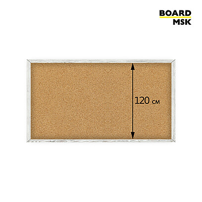 Пробковая доска в рамке 1200 мм ширина 1200x1800 мм. Белый